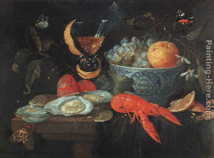 Still Life with Fruit and Shellfish painting - Jan van Kessel Still Life with Fruit and Shellfish art painting